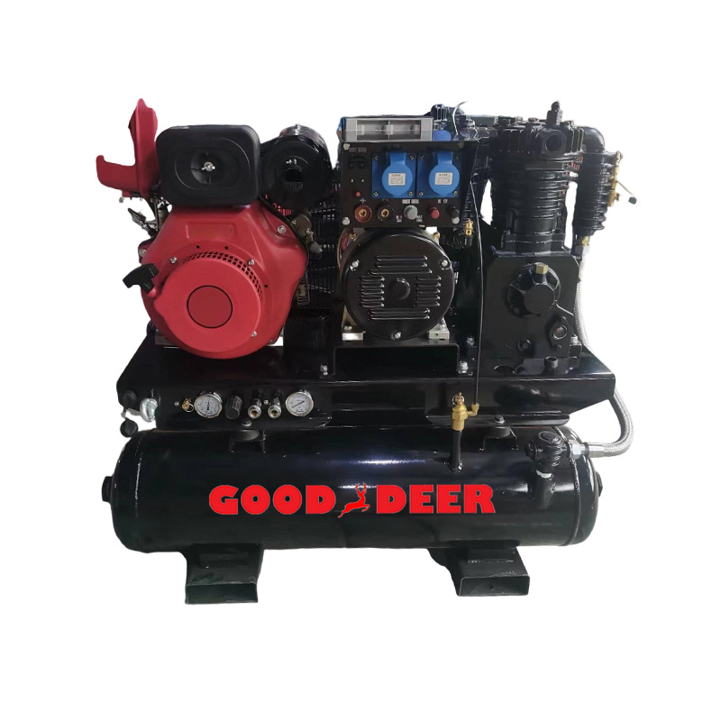 Compresseur d'air diesel à double réservoir 3 en 1